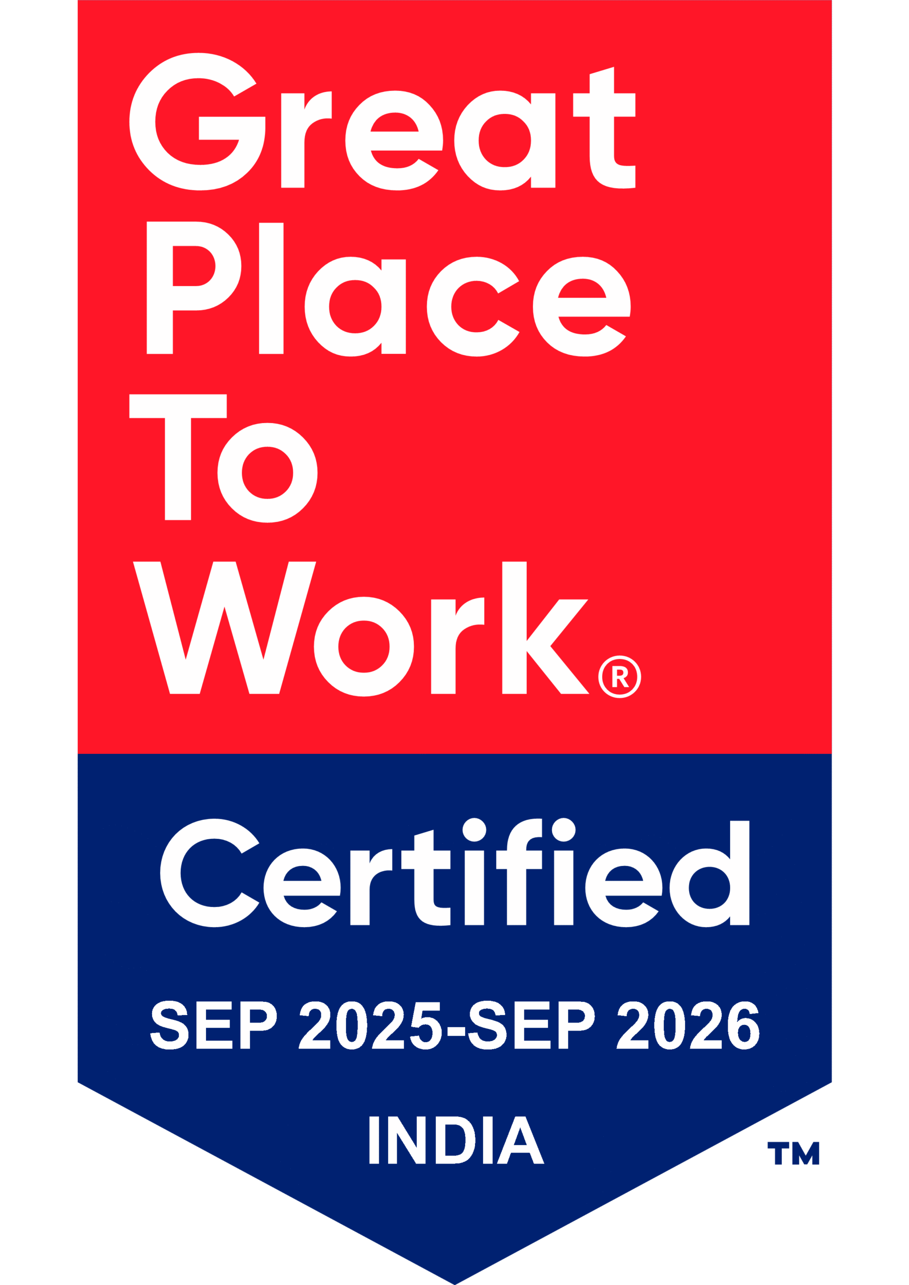 Great Place to work 2025-26 badge