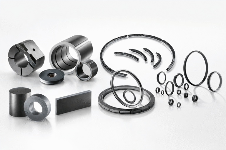 Picture of carbon seals, seal faces and carbon blanks